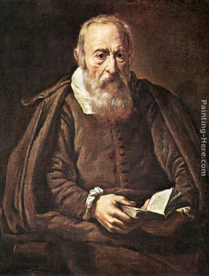 Portrait of an Old Man with Book painting - Marcantonio Bassetti Portrait of an Old Man with Book art painting